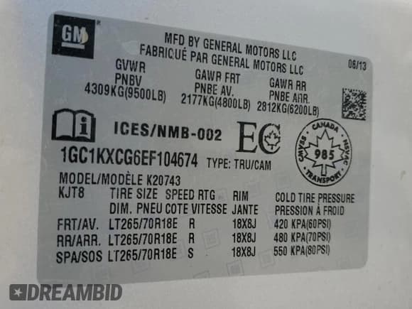 ✅ 2014 Chevrolet Silverado 2500HD LT • VIN: 1GC1KXCG6EF104674 • Лот: 67274325. Опубликован ранее на Copart с пробегом 364 261 миль. Бесплатный доступ к архиву аукционных продаж из США и подробный отчёт об истории автомобиля на DreamBid. Изображение 12.