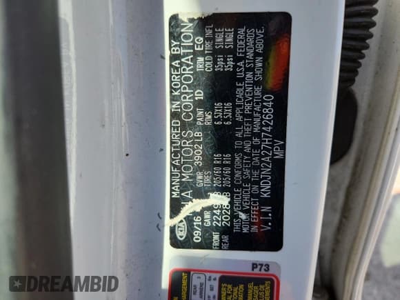 ✅ 2017 Kia Soul • VIN: KNDJN2A27H7426840 • Lot: 92512685. Wystawiony na Copart z przebiegiem 120 011 mil. Bezpłatny archiwum sprzedaży aukcyjnych z USA i szczegółowy raport historii pojazdu na DreamBid. Zdjęcie 13.