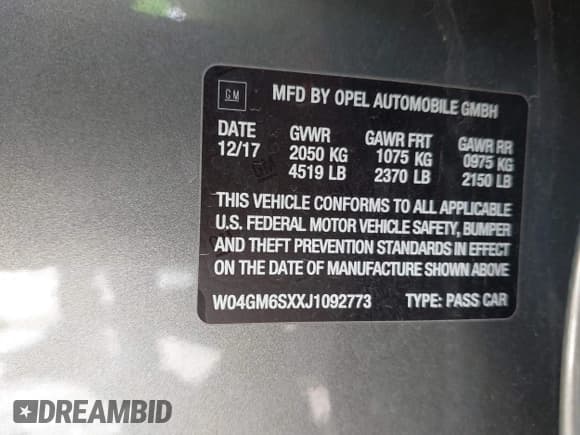 ✅ 2018 Buick Regal Preferred II • VIN: W04GM6SXXJ1092773 • Лот: 43728232. Опубликован ранее на IAAI с пробегом 110 960 миль. Бесплатный доступ к архиву аукционных продаж из США и подробный отчёт об истории автомобиля на DreamBid. Изображение 9.