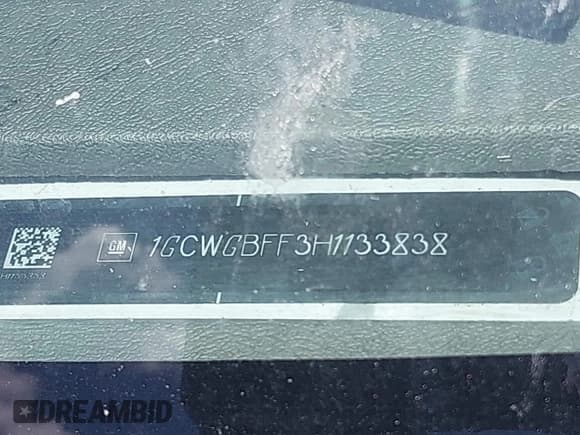 ✅ 2017 Chevrolet Express Cargo • VIN: 1GCWGBFF3H1133838 • Lot: 42582422. Listed on IAAI with 92,332 mi. Free auction sales archive from the USA and detailed vehicle history report at DreamBid. Image 9.