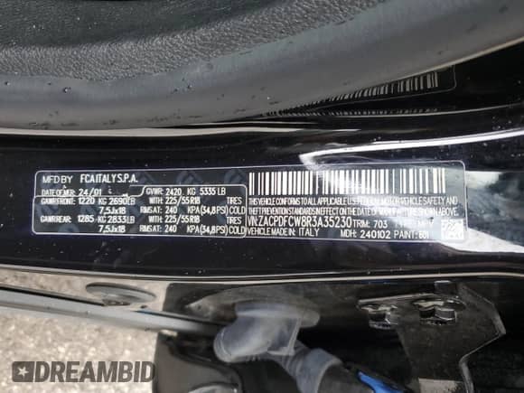 2024 Dodge Hornet R/T z VIN ZACPDFCW8R3A35230, wystawiony jako Copart lot #67230405 z przebiegiem 24 120 mil mil oraz Nie do naprawy • Non repairable. Historia ofert i sprzedaży dostępna na DreamBid. Obrazek 14.