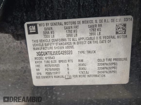 ✅ 2014 Chevrolet Silverado 1500 High Country • VIN: 3GCUKTEJ5EG428020 • Лот: 43345953. Опубликован ранее на IAAI с пробегом 205 421 миль. Бесплатный доступ к архиву аукционных продаж из США и подробный отчёт об истории автомобиля на DreamBid. Изображение 9.