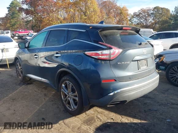 2016 Nissan Murano SV with VIN 5N1AZ2MH8GN166118, listed as a IAAI auction lot 40975019 with 169,971 mi miles and . Bid and sale history available at DreamBid. Image 3.