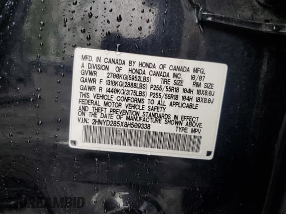 ✅ 2008 Acura MDX Sport • VIN: 2HNYD285X8H509338 • Lot: 56377105. Wystawiony na Copart z przebiegiem 209 424 mil. Bezpłatny archiwum sprzedaży aukcyjnych z USA i szczegółowy raport historii pojazdu na DreamBid. Zdjęcie 13.