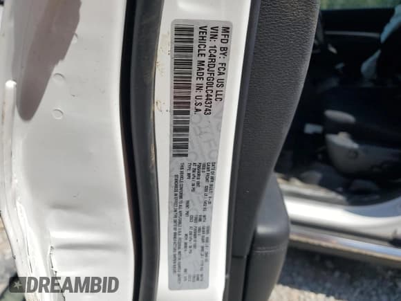 ✅ 2020 Dodge Durango Pursuit • VIN: 1C4RDJFG0LC443743 • Lot: 81038235. Listed on Copart with 50,377 mi. Free auction sales archive from the USA and detailed vehicle history report at DreamBid. Image 13.