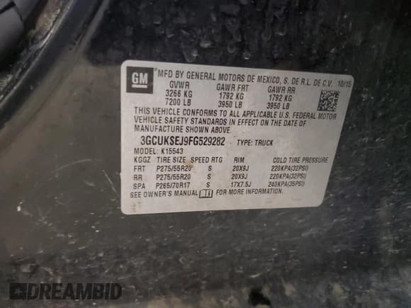 ✅ 2015 Chevrolet Silverado 1500 LTZ • VIN: 3GCUKSEJ9FG529282 • Лот: 66922925. Опубликован ранее на Copart с пробегом 302 410 миль. Бесплатный доступ к архиву аукционных продаж из США и подробный отчёт об истории автомобиля на DreamBid. Изображение 12.