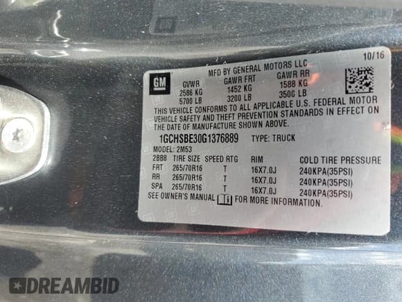 ✅ 2016 Chevrolet Colorado 2WD WT • VIN: 1GCHSBE30G1376889 • Лот: 52791945. Опубликован ранее на Copart с пробегом 48 699 миль. Бесплатный доступ к архиву аукционных продаж из США и подробный отчёт об истории автомобиля на DreamBid. Изображение 12.