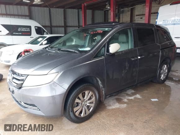 ✅ 2014 Honda Odyssey EX-L • VIN: 5FNRL5H65EB024517 • Lot: 43783038. Listed on IAAI with 195,775 mi. Free auction sales archive from the USA and detailed vehicle history report at DreamBid. Image 2.