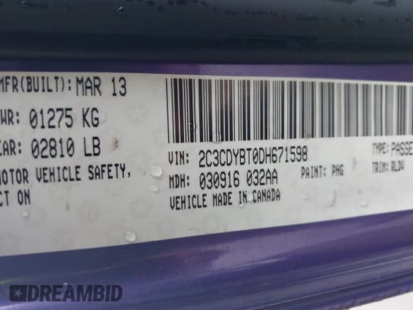 ✅ 2013 Dodge Challenger R/T Classic • VIN: 2C3CDYBT0DH671598 • Lot: 42304053. Wystawiony na IAAI z przebiegiem 89 850 mil. Bezpłatny archiwum sprzedaży aukcyjnych z USA i szczegółowy raport historii pojazdu na DreamBid. Zdjęcie 9.
