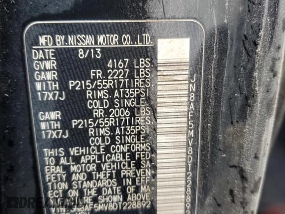 ✅ 2013 Nissan Juke S • VIN: JN8AF5MV8DT228892 • Лот: 90009535. Опубликован ранее на Copart с пробегом 140 149 миль. Бесплатный доступ к архиву аукционных продаж из США и подробный отчёт об истории автомобиля на DreamBid. Изображение 13.