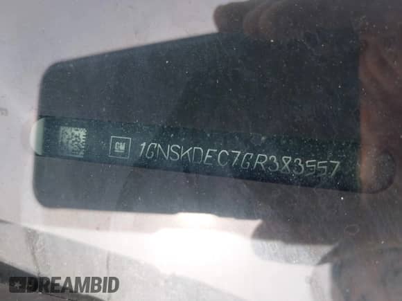 2016 Chevrolet Tahoe Commercial with VIN 1GNSKDEC7GR383557, listed as a IAAI auction lot 43286349 with 228,327 mi miles and . Bid and sale history available at DreamBid. Image 18.