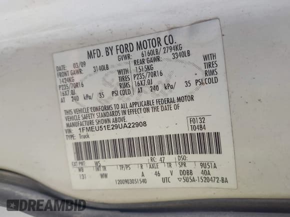 ✅ 2009 Ford Explorer Sport Trac XLT • VIN: 1FMEU51E29UA22908 • Lot: 43787653. Listed on IAAI with 261,599 mi. Free auction sales archive from the USA and detailed vehicle history report at DreamBid. Image 9.