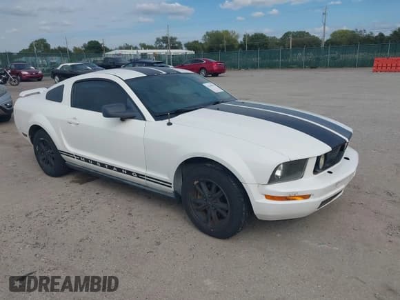 ✅ 2006 Ford Mustang Standard • VIN: 1ZVFT80N065187258 • Lot: 43345875. Listed on IAAI with 225,984 mi. Free auction sales archive from the USA and detailed vehicle history report at DreamBid. Image 1.