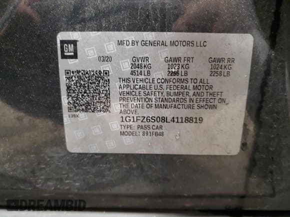 ✅ 2020 Chevrolet Bolt EV Premier • VIN: 1G1FZ6S08L4118819 • Lot: 72257134. Wystawiony na Copart z przebiegiem 70 513 mil. Bezpłatny archiwum sprzedaży aukcyjnych z USA i szczegółowy raport historii pojazdu na DreamBid. Zdjęcie 12.