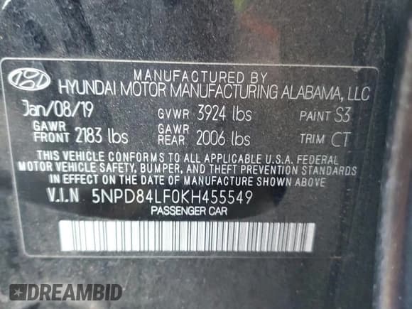 ✅ 2019 Hyundai Elantra SEL • VIN: 5NPD84LF0KH455549 • Лот: 90321095. Опубликован ранее на Copart с пробегом 192 678 миль. Бесплатный доступ к архиву аукционных продаж из США и подробный отчёт об истории автомобиля на DreamBid. Изображение 12.