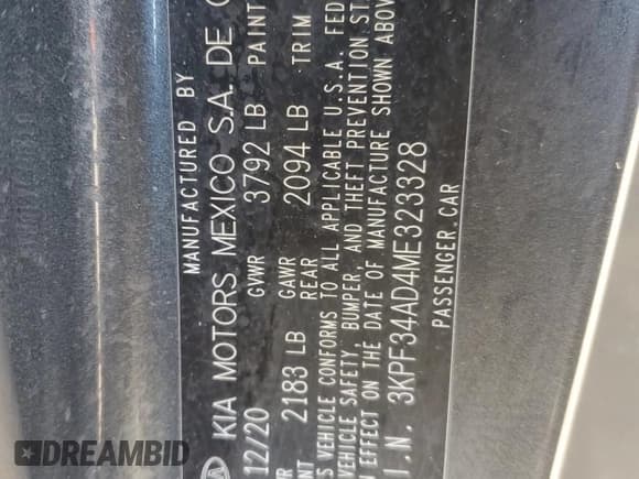 ✅ 2021 Kia Forte GT-Line • VIN: 3KPF34AD4ME323328 • Lot: 90888435. Wystawiony na Copart z przebiegiem 147 344 mil. Bezpłatny archiwum sprzedaży aukcyjnych z USA i szczegółowy raport historii pojazdu na DreamBid. Zdjęcie 12.