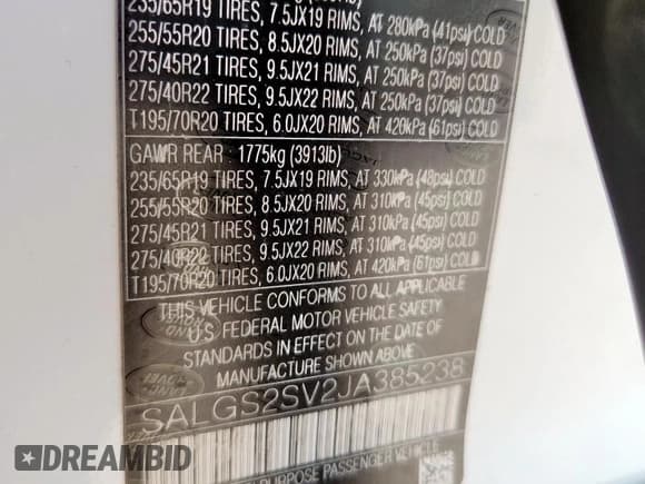 ✅ 2018 Land Rover Range Rover HSE • VIN: SALGS2SV2JA385238 • Lot: 86471715. Wystawiony na Copart z przebiegiem 70 286 mil. Bezpłatny archiwum sprzedaży aukcyjnych z USA i szczegółowy raport historii pojazdu na DreamBid. Zdjęcie 13.