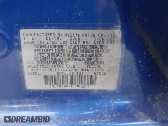 ✅ 2015 Nissan Versa SV • VIN: 3N1CN7AP4FL900725 • Lot: 43758875. Wystawiony na IAAI z przebiegiem 125 484 mil. Bezpłatny archiwum sprzedaży aukcyjnych z USA i szczegółowy raport historii pojazdu na DreamBid. Zdjęcie 9.