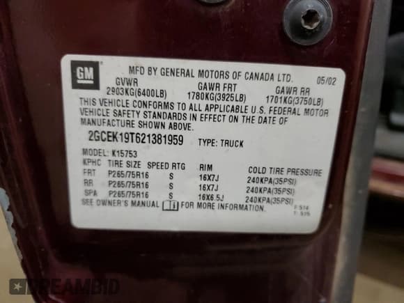 ✅ 2002 Chevrolet Silverado 1500 LT • VIN: 2GCEK19T621381959 • Лот: 80786824. Опубликован ранее на Copart с пробегом 202 266 миль. Бесплатный доступ к архиву аукционных продаж из США и подробный отчёт об истории автомобиля на DreamBid. Изображение 12.