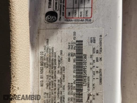 ✅ 2009 Ford Mustang GT • VIN: 1ZVHT85H995101560 • Lot: 70455685. Wystawiony na Copart z przebiegiem 248 600 mil. Bezpłatny archiwum sprzedaży aukcyjnych z USA i szczegółowy raport historii pojazdu na DreamBid. Zdjęcie 12.