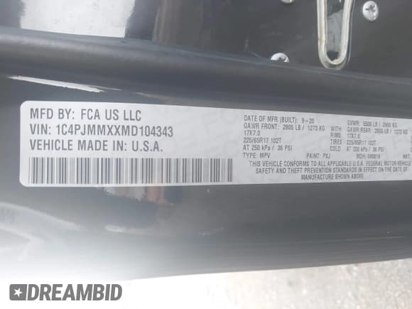 ✅ 2021 Jeep Cherokee Latitude Lux • VIN: 1C4PJMMXXMD104343 • Lot: 42518506. Wystawiony na IAAI z przebiegiem 75 763 mil. Bezpłatny archiwum sprzedaży aukcyjnych z USA i szczegółowy raport historii pojazdu na DreamBid. Zdjęcie 9.