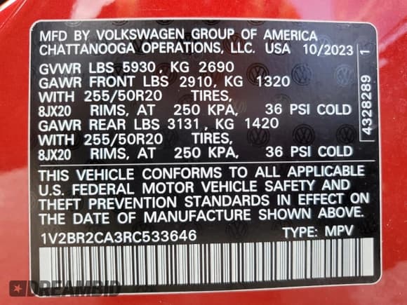 ✅ 2024 Volkswagen Atlas SEL • VIN: 1V2BR2CA3RC533646 • Лот: 56513415. Опубликован ранее на Copart с пробегом 10 498 миль. Бесплатный доступ к архиву аукционных продаж из США и подробный отчёт об истории автомобиля на DreamBid. Изображение 13.