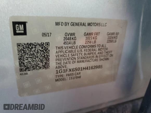 ✅ 2017 Chevrolet Bolt EV Premier • VIN: 1G1FX6S01H4163985 • Лот: 53290855. Опубликован ранее на Copart с пробегом Не указан. Бесплатный доступ к архиву аукционных продаж из США и подробный отчёт об истории автомобиля на DreamBid. Изображение 14.