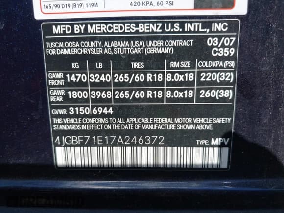 ✅ 2007 Mercedes-Benz GL 450 • VIN: 4JGBF71E17A246372 • Lot: 43062646. Listed on IAAI with 136,752 mi. Free auction sales archive from the USA and detailed vehicle history report at DreamBid. Image 9.