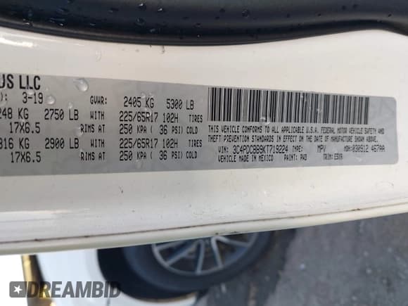 ✅ 2019 Dodge Journey SE • VIN: 3C4PDCBB9KT719224 • Lot: 43695577. Wystawiony na IAAI z przebiegiem 144 652 mil. Bezpłatny archiwum sprzedaży aukcyjnych z USA i szczegółowy raport historii pojazdu na DreamBid. Zdjęcie 9.