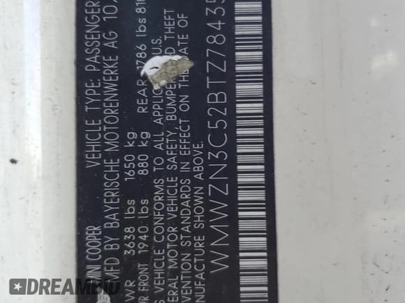 ✅ 2011 MINI Convertible • VIN: WMWZN3C52BTZ78435 • Лот: 89518855. Опубликован ранее на Copart с пробегом 67 767 миль. Бесплатный доступ к архиву аукционных продаж из США и подробный отчёт об истории автомобиля на DreamBid. Изображение 12.