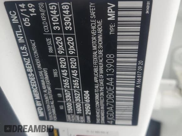 ✅ 2014 Mercedes-Benz M 550 • VIN: 4JGDA7DB0EA413908 • Лот: 69265035. Опубликован ранее на Copart с пробегом 136 019 миль. Бесплатный доступ к архиву аукционных продаж из США и подробный отчёт об истории автомобиля на DreamBid. Изображение 13.