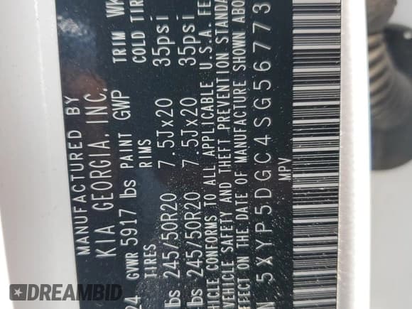 ✅ 2025 Kia Telluride SX X-Line • VIN: 5XYP5DGC4SG567736 • Lot: 65791825. Listed on Copart with 5,096 mi. Free auction sales archive from the USA and detailed vehicle history report at DreamBid. Image 14.