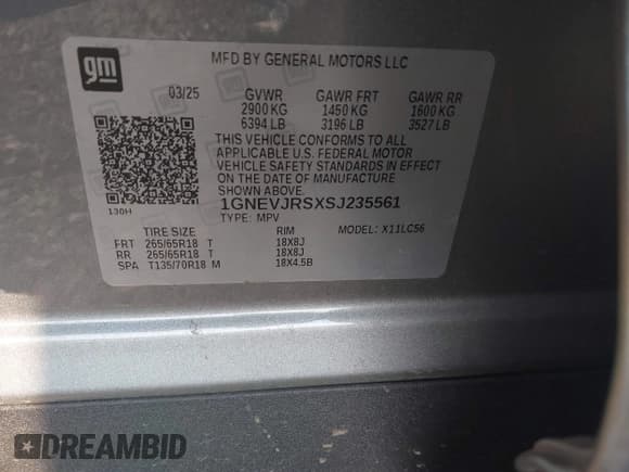 ✅ 2025 Chevrolet Traverse AWD Z71 • VIN: 1GNEVJRSXSJ235561 • Lot: 43265235. Wystawiony na IAAI z przebiegiem 5 741 mil. Bezpłatny archiwum sprzedaży aukcyjnych z USA i szczegółowy raport historii pojazdu na DreamBid. Zdjęcie 9.