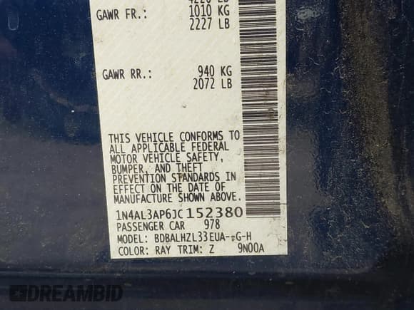 ✅ 2018 Nissan Altima SV • VIN: 1N4AL3AP6JC152380 • Lot: 42354540. Listed on IAAI with 113,764 mi. Free auction sales archive from the USA and detailed vehicle history report at DreamBid. Image 9.