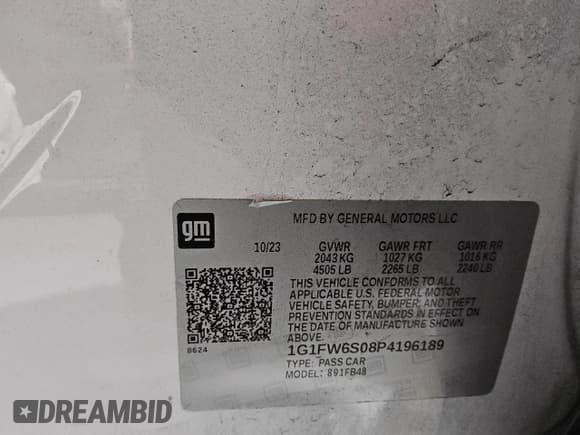✅ 2023 Chevrolet Bolt EV 1LT • VIN: 1G1FW6S08P4196189 • Lot: 84117684. Wystawiony na Copart z przebiegiem Nie podano. Bezpłatny archiwum sprzedaży aukcyjnych z USA i szczegółowy raport historii pojazdu na DreamBid. Zdjęcie 13.