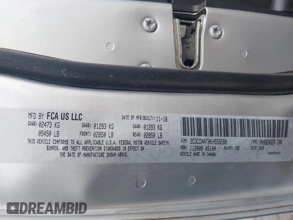 ✅ 2019 Dodge Charger Police • VIN: 2C3CDXAT0KH558288 • Lot: 42068936. Listed on IAAI with 164,154 mi. Free auction sales archive from the USA and detailed vehicle history report at DreamBid. Image 9.