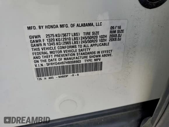 ✅ 2017 Acura MDX Advance • VIN: 5FRYD4H97HB008903 • Лот: 95733365. Опубликован ранее на Copart с пробегом 56 441 миль. Бесплатный доступ к архиву аукционных продаж из США и подробный отчёт об истории автомобиля на DreamBid. Изображение 13.