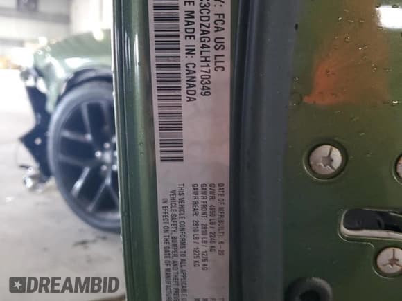 ✅ 2020 Dodge Challenger SXT • VIN: 2C3CDZAG4LH170349 • Lot: 54409994. Wystawiony na Copart z przebiegiem 69 143 mil. Bezpłatny archiwum sprzedaży aukcyjnych z USA i szczegółowy raport historii pojazdu na DreamBid. Zdjęcie 13.