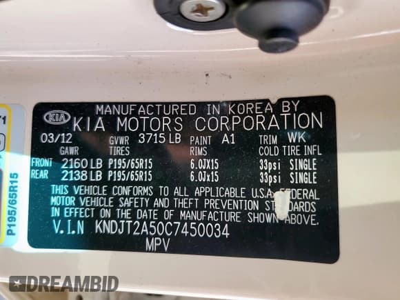 ✅ 2012 Kia Soul • VIN: KNDJT2A50C7450034 • Lot: 80030375. Listed on Copart with 91,275 mi. Free auction sales archive from the USA and detailed vehicle history report at DreamBid. Image 12.