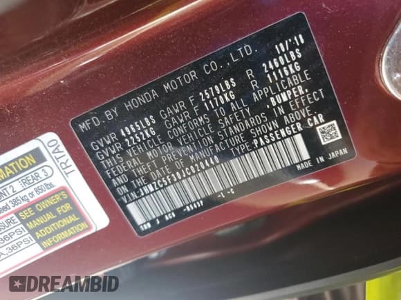 ✅ 2018 Honda Clarity Touring • VIN: JHMZC5F30JC020440 • Lot: 91007215. Wystawiony na Copart z przebiegiem 85 154 mil. Bezpłatny archiwum sprzedaży aukcyjnych z USA i szczegółowy raport historii pojazdu na DreamBid. Zdjęcie 13.