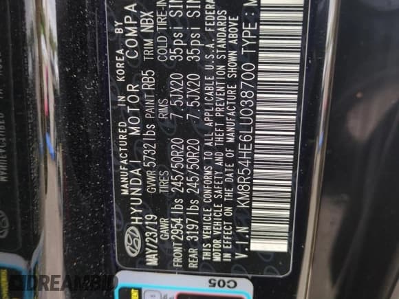 ✅ 2020 Hyundai Palisade Limited • VIN: KM8R54HE6LU038700 • Лот: 75981004. Опубликован ранее на Copart с пробегом Не указан. Бесплатный доступ к архиву аукционных продаж из США и подробный отчёт об истории автомобиля на DreamBid. Изображение 14.