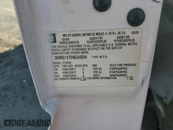 ✅ 2004 Chevrolet Avalanche Z66 • VIN: 3GNEC12T94G330254 • Lot: 71561665. Wystawiony na Copart z przebiegiem 284 823 mil. Bezpłatny archiwum sprzedaży aukcyjnych z USA i szczegółowy raport historii pojazdu na DreamBid. Zdjęcie 13.