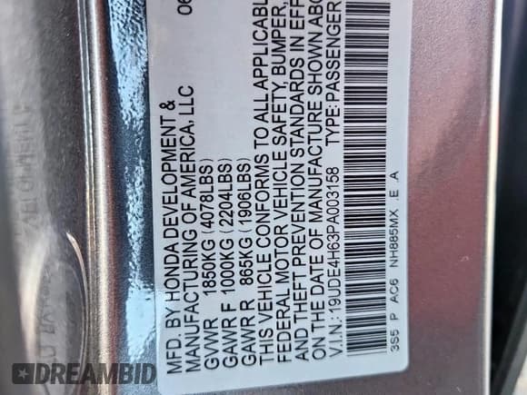 ✅ 2023 Acura Integra Technology • VIN: 19UDE4H63PA003158 • Lot: 71907505. Listed on Copart with 50,293 mi. Free auction sales archive from the USA and detailed vehicle history report at DreamBid. Image 12.