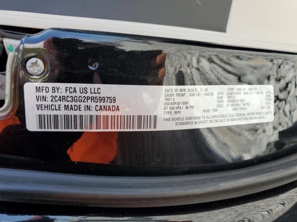 ✅ 2023 Chrysler Pacifica Limited • VIN: 2C4RC3GG2PR599759 • Lot: 52583115. Listed on Copart with Not provided. Free auction sales archive from the USA and detailed vehicle history report at DreamBid. Image 14.