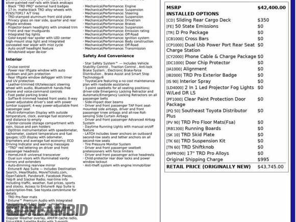 ✅ 2017 Toyota 4Runner SR5 Premium • VIN: JTEBU5JRXH5409933 • Lot: 94752515. Listed on Copart with 136,016 mi. Free auction sales archive from the USA and detailed vehicle history report at DreamBid. Image 10.