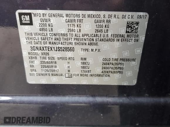 ✅ 2018 Chevrolet Equinox LT • VIN: 3GNAXTEX1JS528560 • Lot: 91304135. Wystawiony na Copart z przebiegiem 87 837 mil. Bezpłatny archiwum sprzedaży aukcyjnych z USA i szczegółowy raport historii pojazdu na DreamBid. Zdjęcie 13.