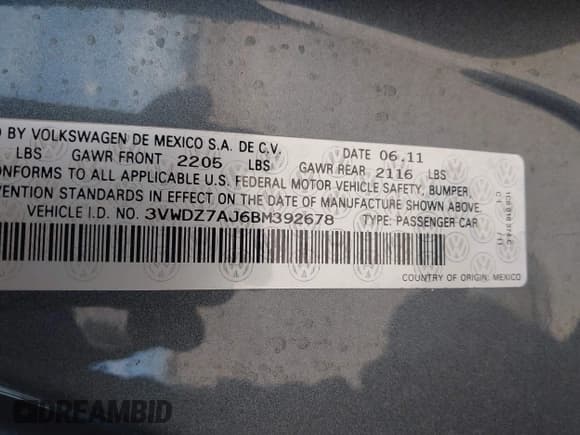 ✅ 2011 Volkswagen Jetta SE • VIN: 3VWDZ7AJ6BM392678 • Lot: 42828544. Wystawiony na IAAI z przebiegiem 128 706 mil. Bezpłatny archiwum sprzedaży aukcyjnych z USA i szczegółowy raport historii pojazdu na DreamBid. Zdjęcie 9.