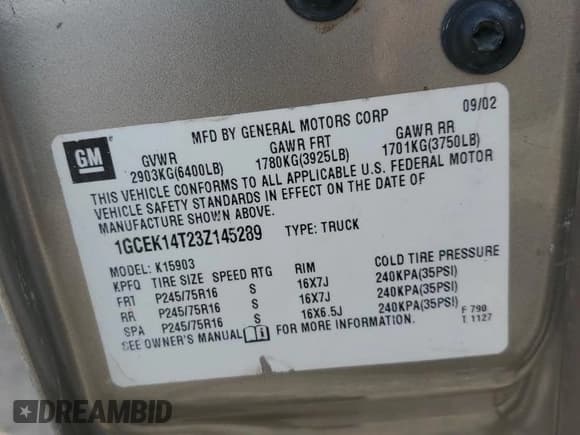 ✅ 2003 Chevrolet Silverado 1500 LS • VIN: 1GCEK14T23Z145289 • Lot: 68463775. Listed on Copart with 201,980 mi. Free auction sales archive from the USA and detailed vehicle history report at DreamBid. Image 12.