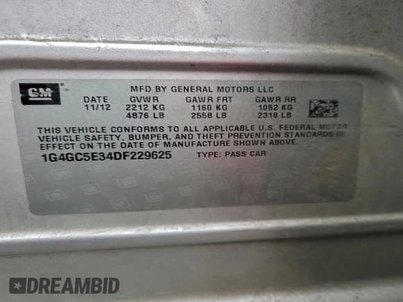 ✅ 2013 Buick LaCrosse Leather • VIN: 1G4GC5E34DF229625 • Lot: 94526465. Wystawiony na Copart z przebiegiem 123 089 mil. Bezpłatny archiwum sprzedaży aukcyjnych z USA i szczegółowy raport historii pojazdu na DreamBid. Zdjęcie 13.