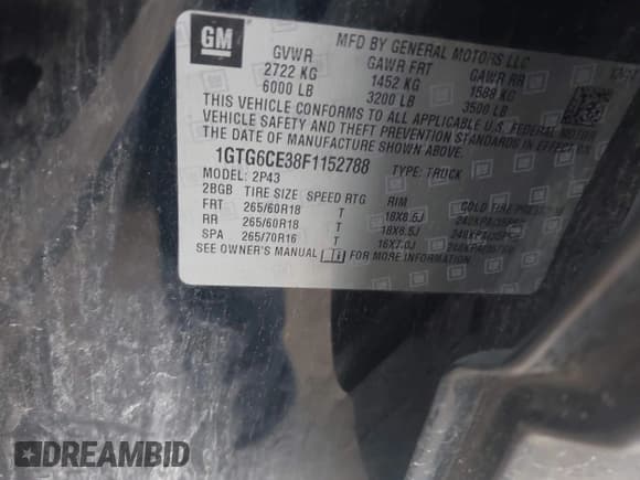 ✅ 2015 GMC Canyon 4WD SLT • VIN: 1GTG6CE38F1152788 • Lot: 42621856. Wystawiony na IAAI z przebiegiem 102 960 mil. Bezpłatny archiwum sprzedaży aukcyjnych z USA i szczegółowy raport historii pojazdu na DreamBid. Zdjęcie 9.